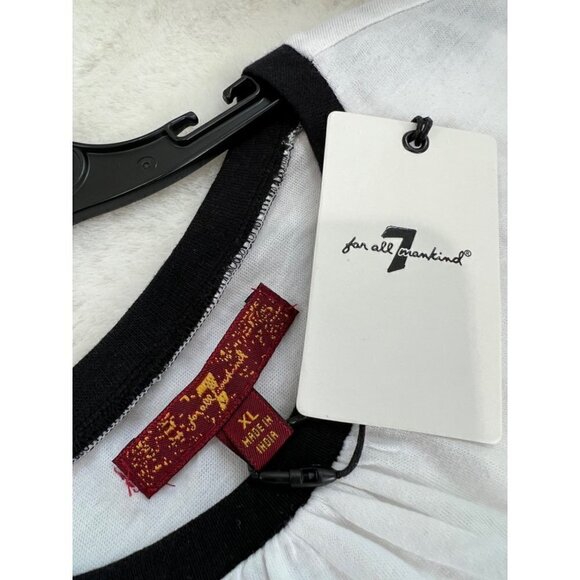 NWT 7 For All Mankind Girl’s Size XL Side Tie Ringer T-Shirt - Picture 3 of 12